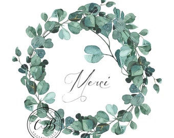 Carte aquarelle Merci