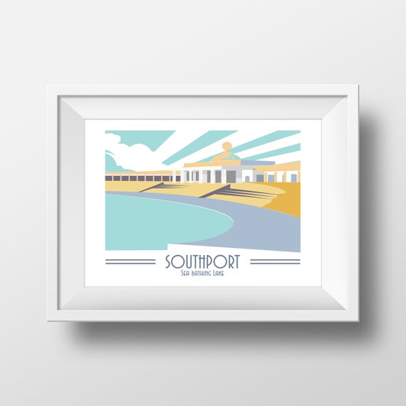 Southport Lido - Travel Print - the jones boys