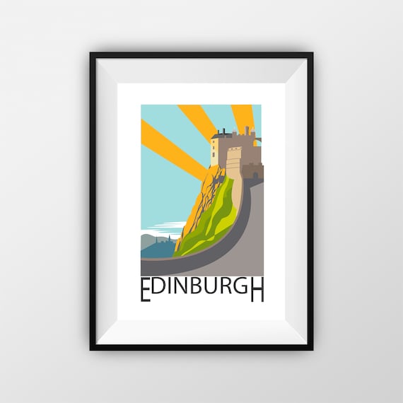 Edinburgh, Scotland, Art Deco, Edinburgh Castle, thejonesboys, art deco, Liverpool prints