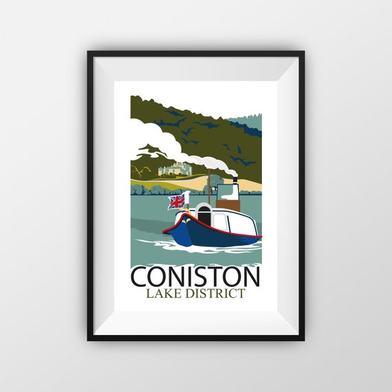 Coniston Water - Lake District - Travel Poster - The Jones Boys