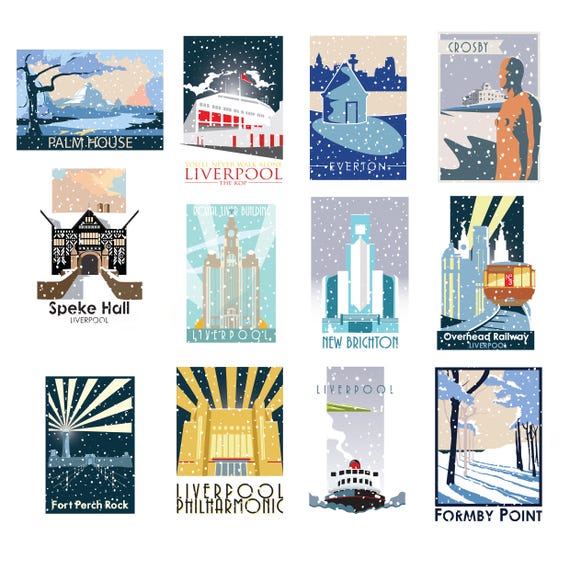 Liverpool Christmas Cards  - Travel Print - the jones boys