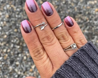 Rare Retired Atomic Sparkle Grey to Pink Ombre Color Street Nail Polish Strips