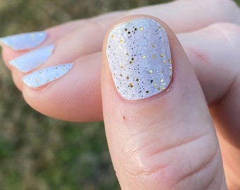 Retired Leftover Confetti Creamy White with micro mixed metal sparkles Color Street Nail Polish Strips