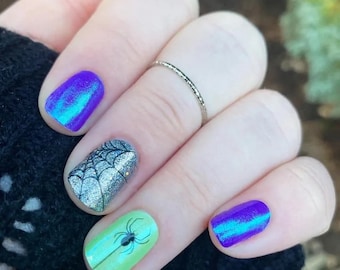 Web of Lies Color Street Nail Strips - Halloween Spiderweb Overlay