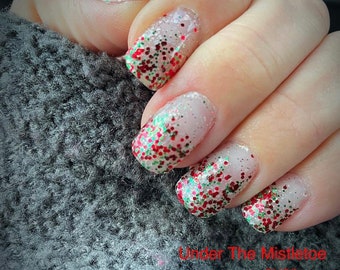 Retired Under the Mistletoe Color Street Clear Glitter Overlay Nail Set