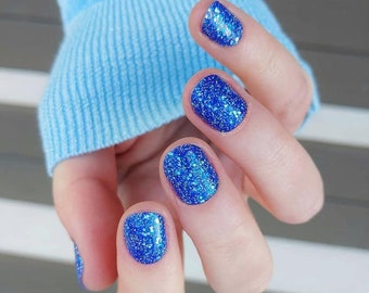 Renew Hope Limited Release HTF Blue Sparkle Color Street Nail Polish Strips