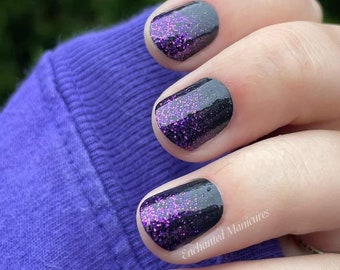 Perfect Poison Nail Polish Strips – Black & Purple Glitter, Halloween Limited Release