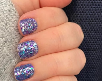 SALE!! Limited/Retired Mardi Gras Color Street Purple Chunky Glitter Nail Polish Strips