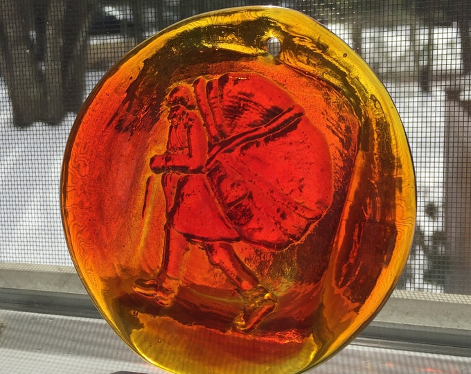 Pressed Glass Suncatcherschristmas Themed Etsy