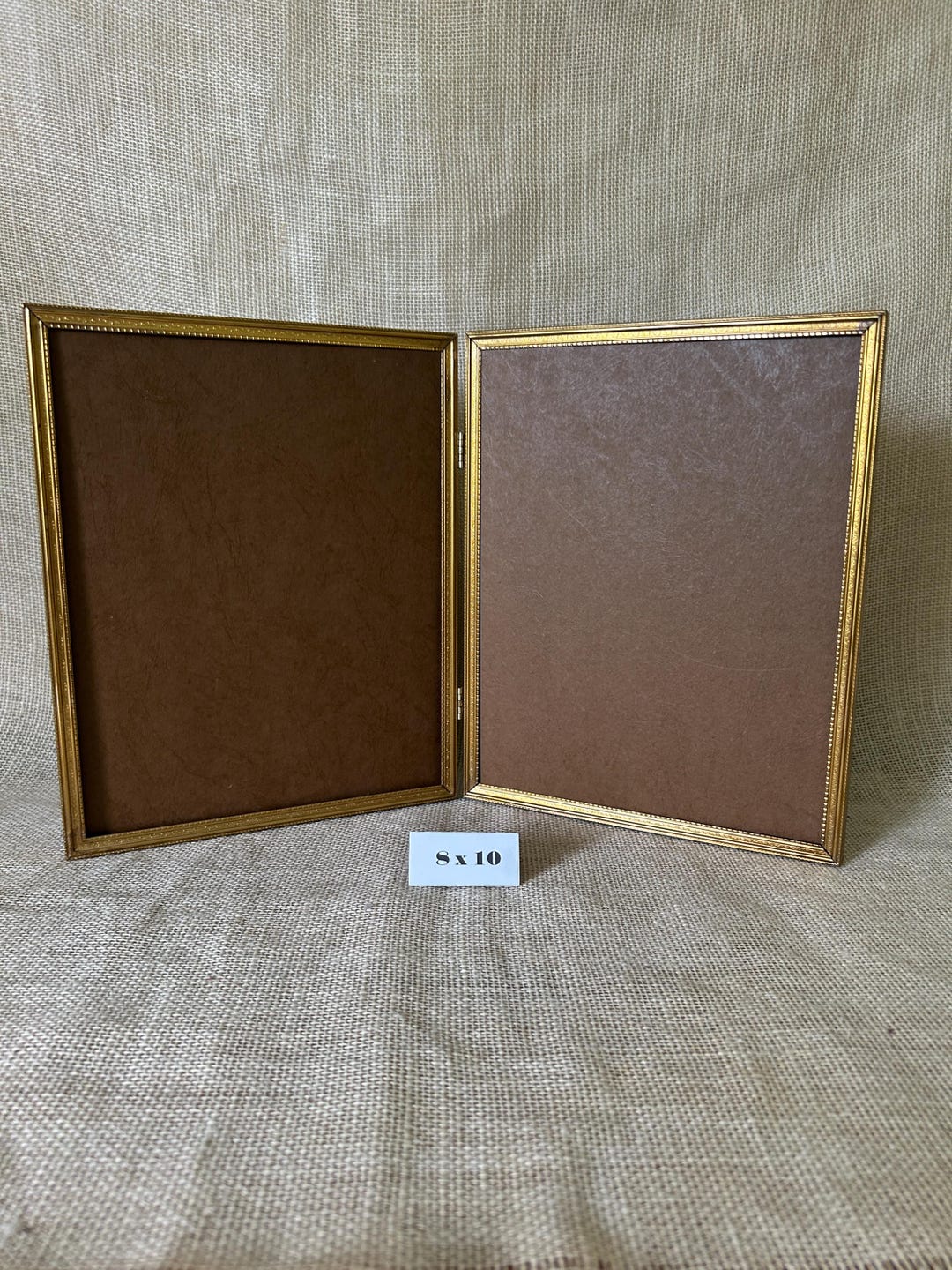 Vintage Gold Metal Double Picture Frame, Ornate Hinged 8x10 - Etsy