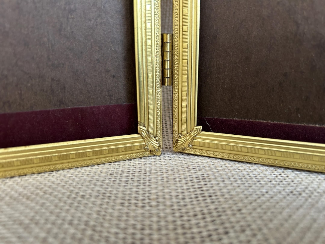 Vintage 8x10 Art Deco Gold Metal Double Picture Frame - Etsy