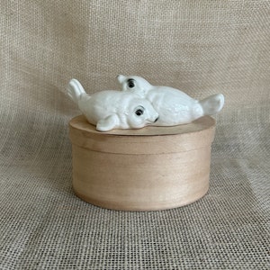 Vintage Seal Pup Figurine--Two Baby Seals Figurine--Goebel Seal Pups Figurine--Collectible Animal Figurine--Porcelain Seal Pup