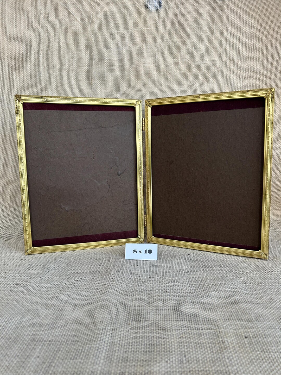 Vintage 8x10 Art Deco Gold Metal Double Picture Frame - Etsy