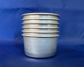 6 Vintage West Bend Aluminum 2.5” Baking Cups -Baking Tins--Jello Molds