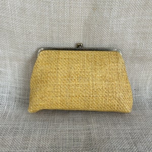 Vintage Straw Clutch--Natural Straw Handbag--Framed Straw Purse with Gold Clasp--1950&#39;s / 60&#39;s Purse--Retro Summer Handbag
