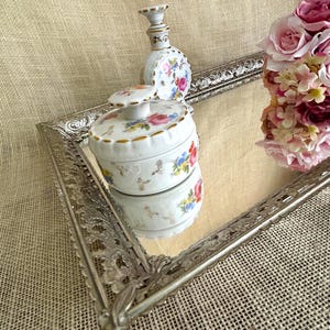 Vintage Filigree Gold Mirrored Tray, Rectangle Dresser Mirror (12x18) Vintage Filigree Gold Mirrored Tray, Rectangle Dresser Mirror (12x18)