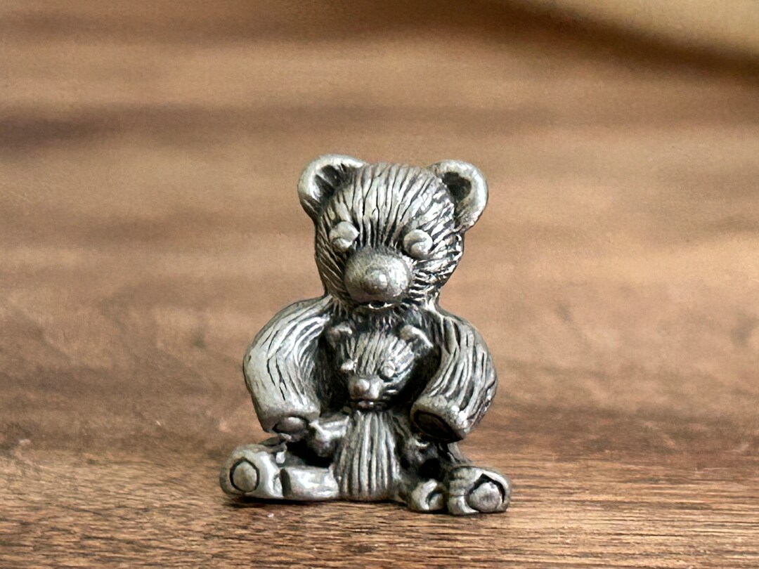 Vintage Bear Figurineminiature Pewter Bear Bear