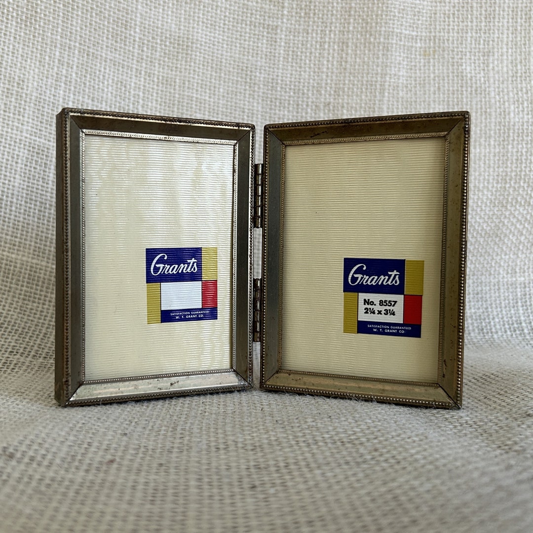 Vintage 2 X 3 Double Gold Picture Frame--wallet Size Picture Frames ...