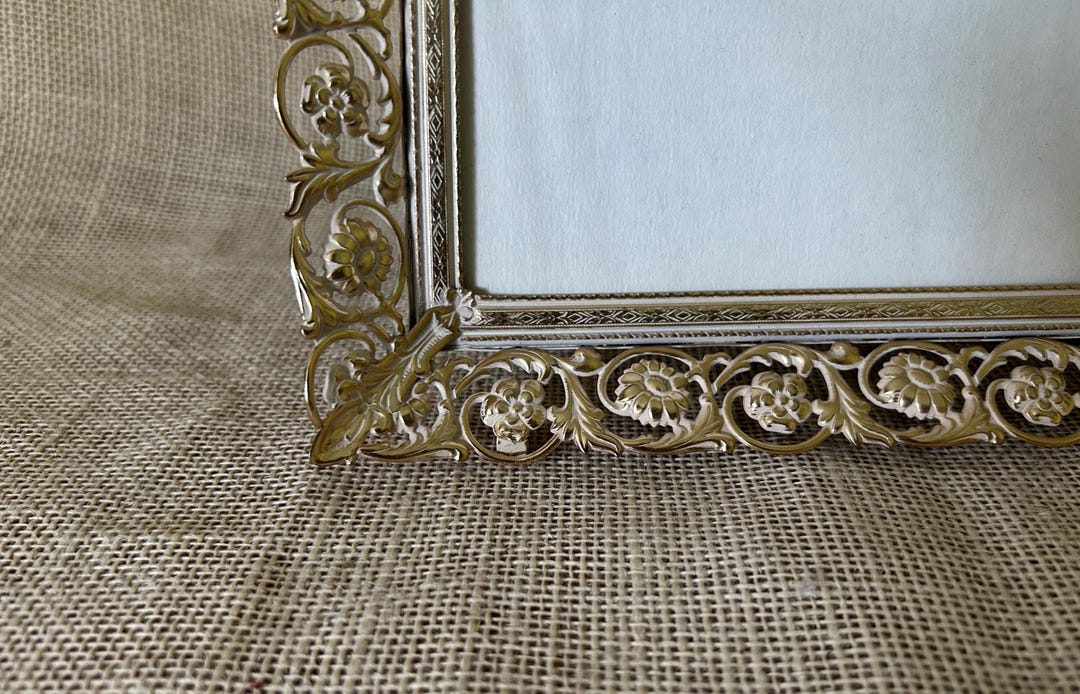 Vintage 8 X 10 Ornate Gold Metal Picture Frame--8x10 Fancy Gold Picture ...