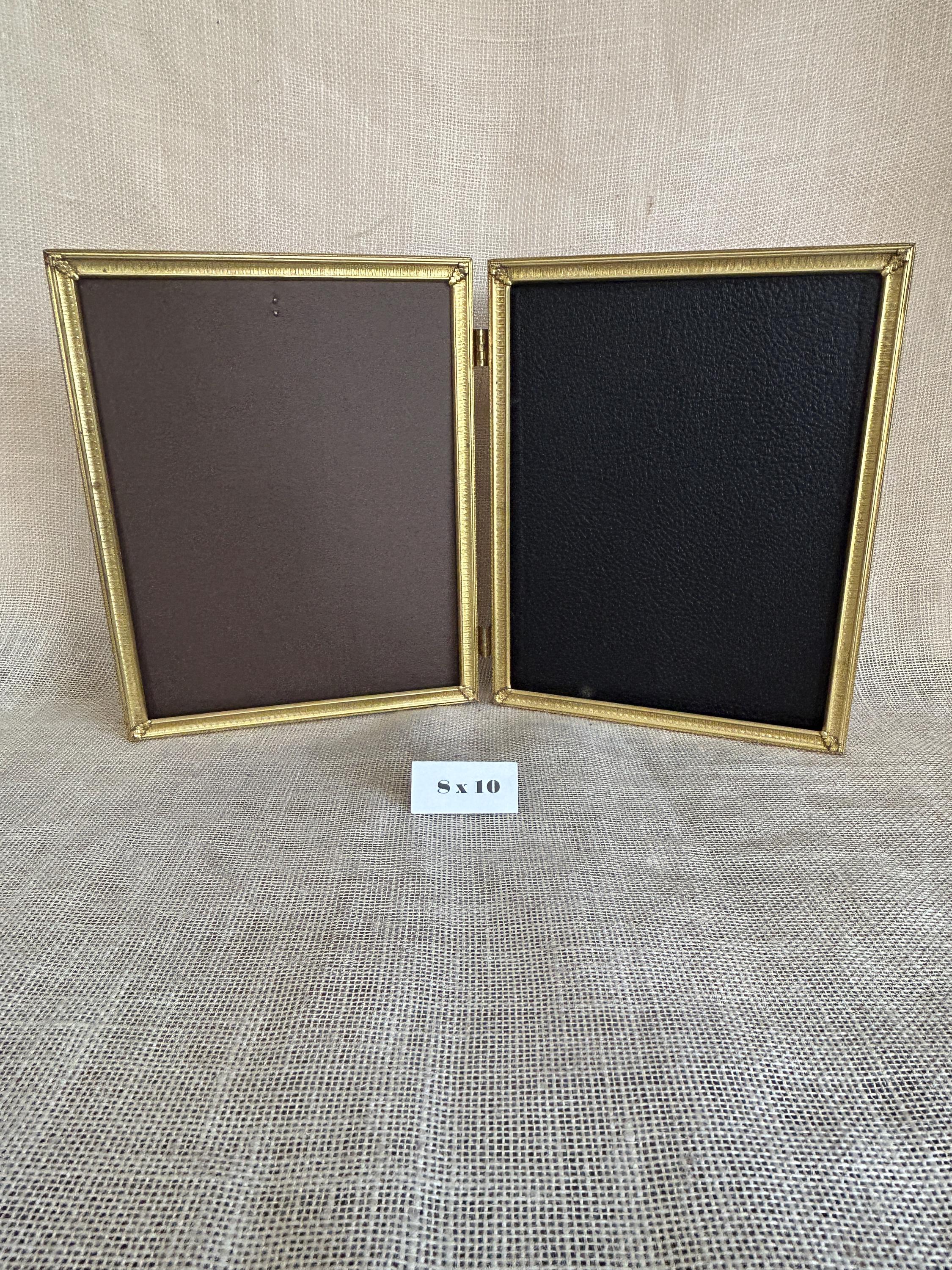 Vintage 8x10 Art Deco Gold Metal Double Picture Frame - Etsy