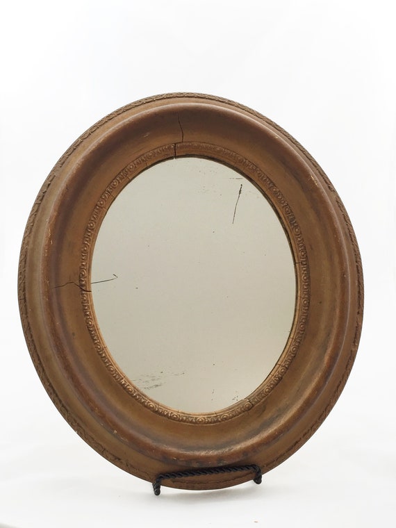 Vintage 12 X 14 Wood Framed Oval Mirrorantique Wall Vintage 12 X 14 Wood Framed Oval