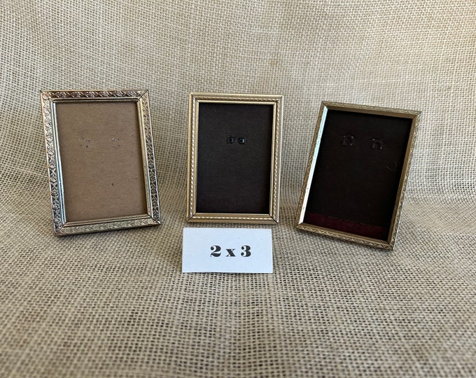 Vintage 2 X 3 Picture Framesgold Metal Mini Picture Etsy