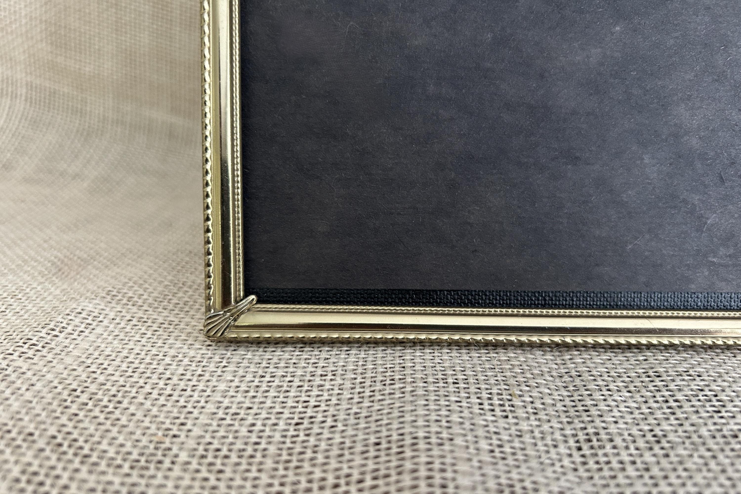 Vintage 8 x 10 Gold Metal Picture Frame--8 x 10 Pale Gold Tabletop Easel-back Picture Frame--Portrait or Landscape Frame--8x10 Gold Frame