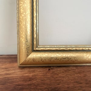 Vintage Gold Wood Picture Frame--Odd Sized Gold Frame--8 1/4 x 9 5/8 Picture Frame--Mottled Gold and Gray Wood Wall Frame