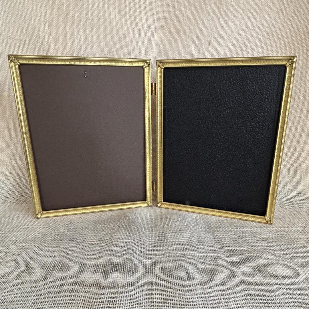 Vintage 8x10 Art Deco Gold Metal Double Picture Frame - Etsy