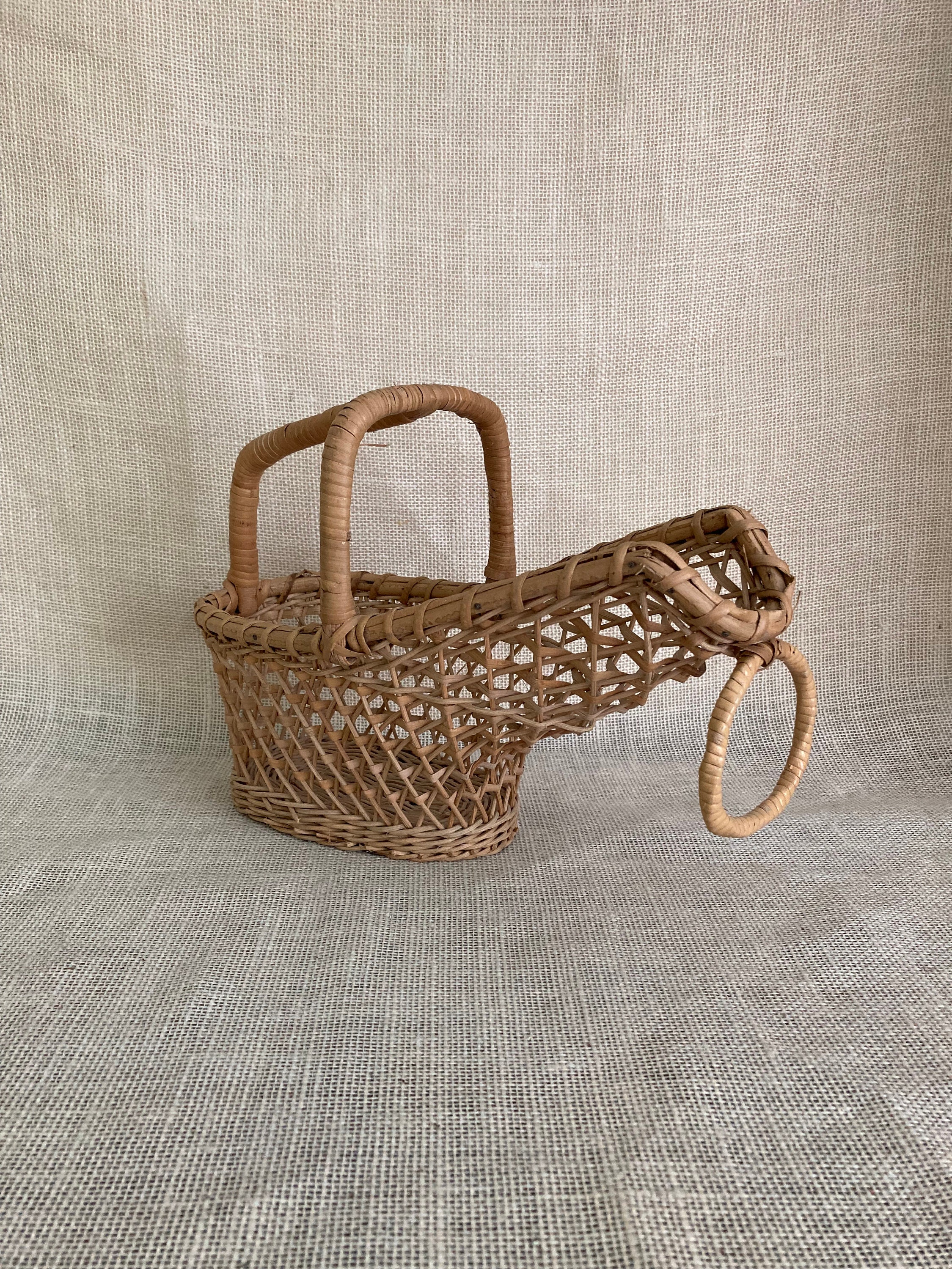 Vintage Wicker Wine BasketWine Bottle BasketDecorative Etsy