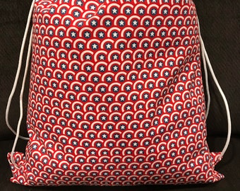 Captain America Handmade Drawstring Backpack