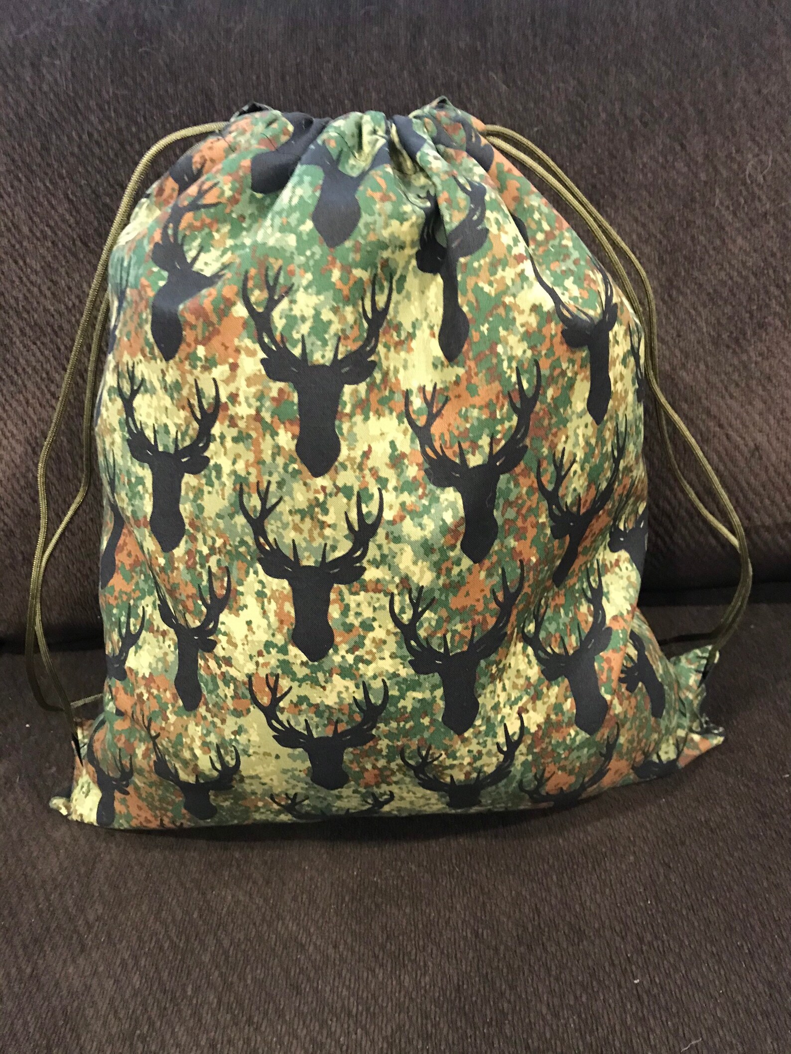 Camouflage Deer Drawstring Backpack Etsy