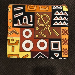 African Cotton Print zipper Pouch
