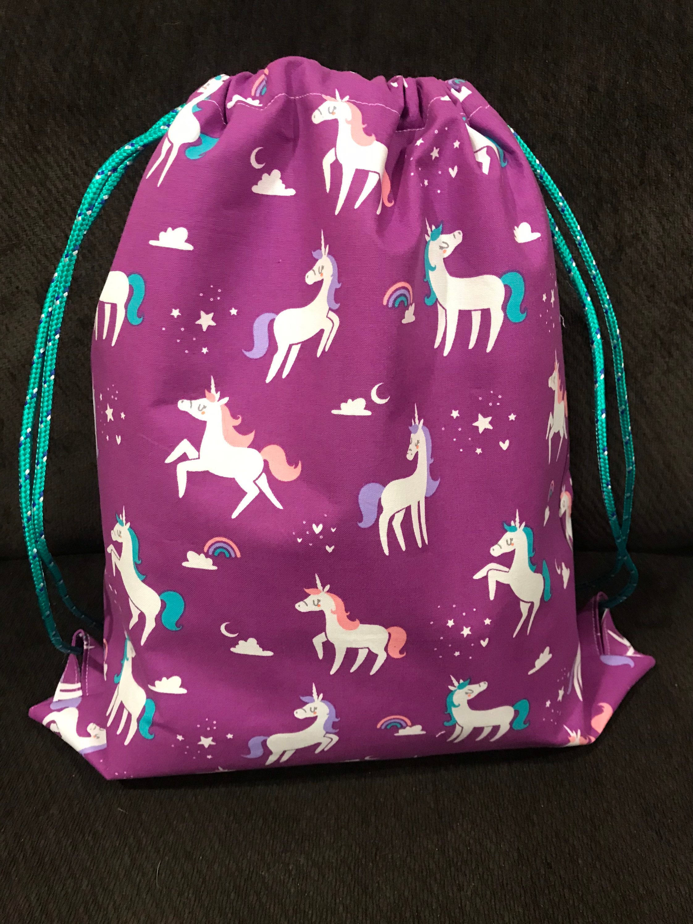 Purple Unicorn Drawstring Backpack Etsy Singapore