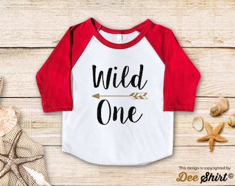 First Birthday Shirt; 1st Birthday T-Shirt; Wild One; One Year Old Kid Tee; Newborn Boy Girl 1 B-day Outfit; Cute Baby Shower Pregnancy Gift