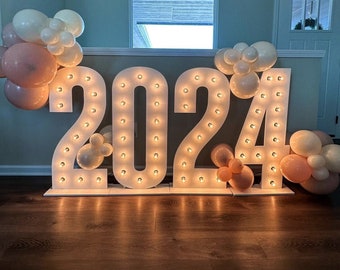 Professional Light Up Flat Wooden Marquee Letters and Numbers | Signage for Events| Easy Transport & Setup | Custom Marquee Signs