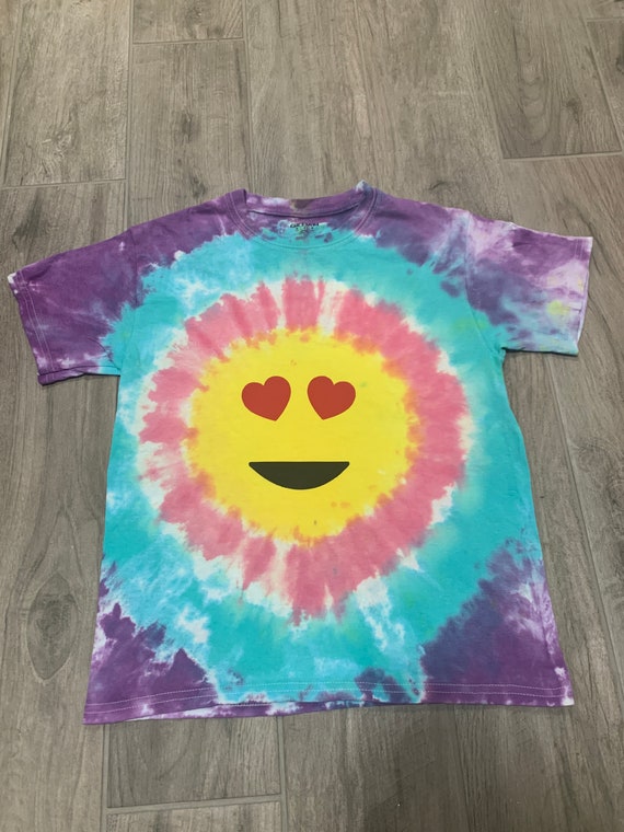 Youth HeartEye Emoji TieDye Shirt Etsy