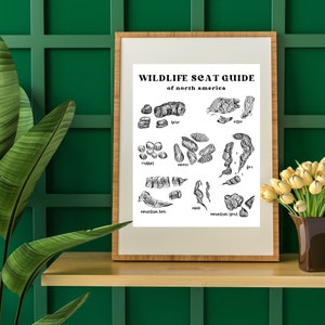 PRINTABLE Animal Scat Poop Print - Wilderness Woodland Wildlife Nature Animal Droppings Field Guide - Bathroom Nursery Decor download gift
