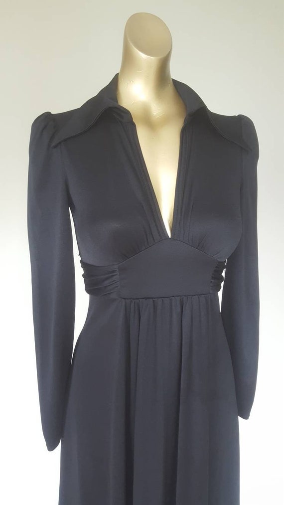 Stunning chic studio 54 black 70s maxi dress