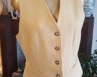 Lovely lemon wool and satin lined waistcoat from 1980s Hamells