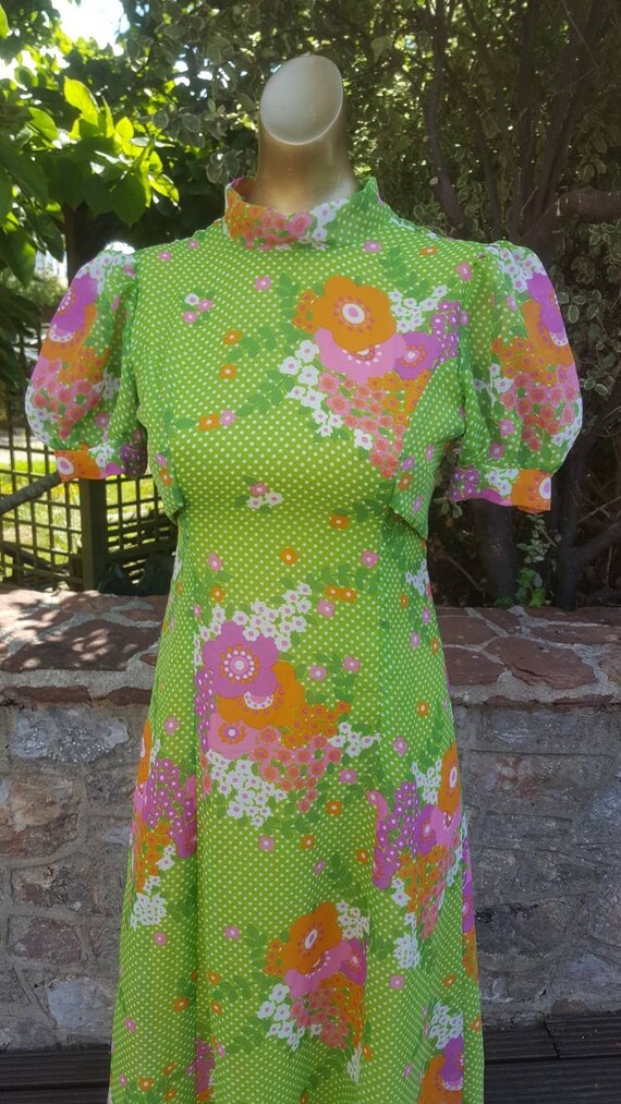 Beautiful lime green and floral polka dot prairie