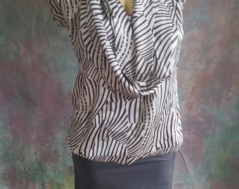 Fabulous pure silk draped neck zebra print top from Ted Baker