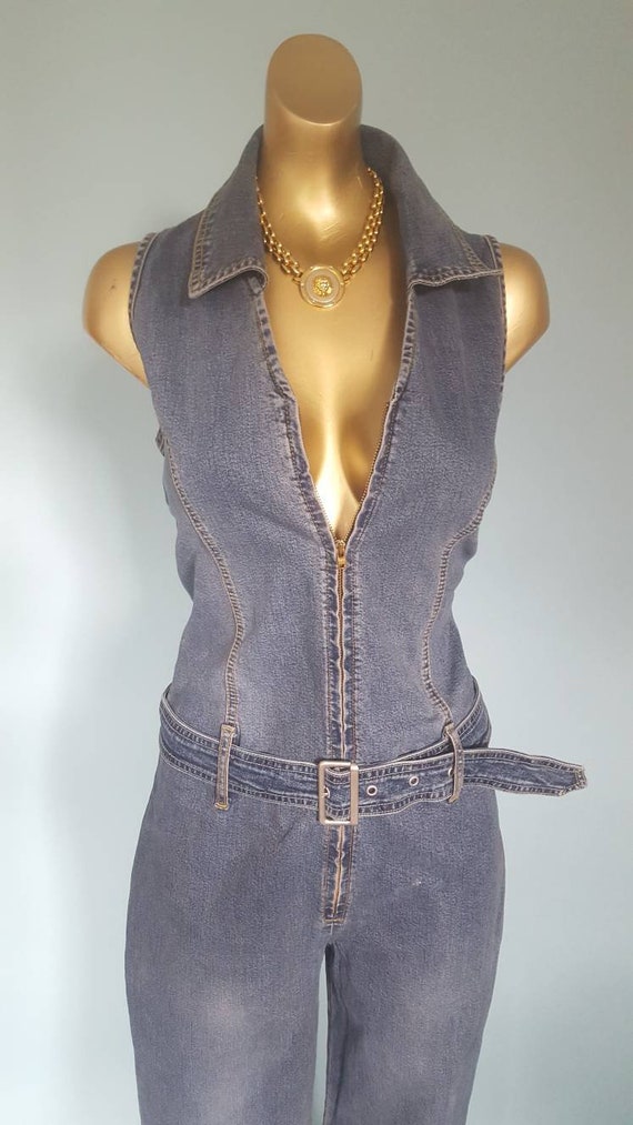 Stunning flared 70s denim jumpsuit