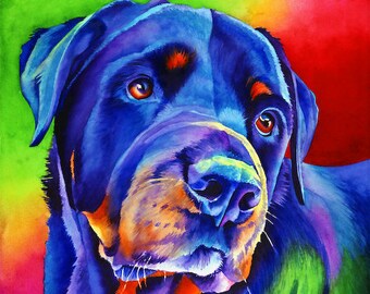 Dog Art "Thor" - Firmado Giclee Reproducción Impresión Acuarela Pintura Arte Decoración de pared Regalo Sinclair Stratton