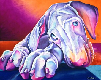 Great Dane Dog Art "Gomez" - Firmado Giclee Reproducción Impresión Acuarela Pintura Arte Decoración de pared Regalo Sinclair Stratton