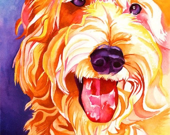 Goldendoodle Dog Art "Boomer" - Signed Giclee Reproduction Print Watercolor Painting Artwork Wall Decor Gift Sinclair Stratton