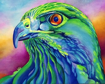 Hawk Art "Tony" - Firmado Giclee Reproducción Impresión Acuarela Pintura Vida Silvestre Obras de arte Decoración de pared Regalo Sinclair Stratton