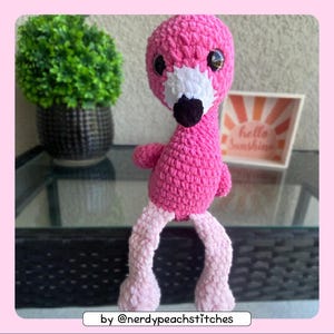 Fabulous Flamingo, Crochet Flamingo, Flamingo Amigurumi, Pink Bird, Handmade Flamingo, Stuffed Flamingo Plushie, Decor, NerdyPeachStitches