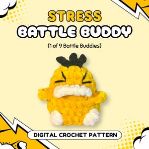 Stress Battle Buddy Crochet Pattern, Market Friendly Mini - DIGITAL FILE ONLY