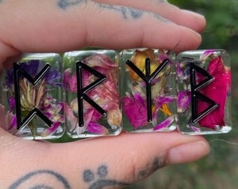 Spring Flower Runes Elder Futhark | Floral, Divination, Magick, Garden, Green Witch